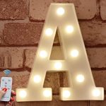 Pooqla LED Marquee Letter Lights Alphabet Light Up Signs with Timer Remote Control Dimmable for...
