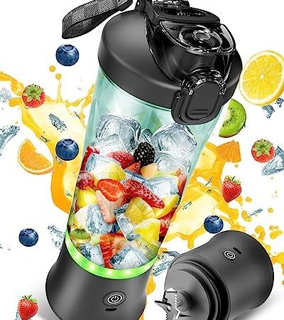 Portable Blender, 20 Oz Mini Personal Blender for Shakes and Smoothies, 240W Small Blender USB...