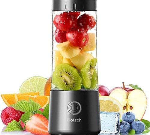 Portable Blender USB Rechargeable, Hotsch Personal Size Blender for Shakes and Smoothies, Strong...