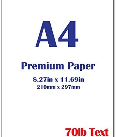 Premium A4 (8.3"x 11.7") Printer Paper - 28lb Bond / 70lb Text (105 gsm) Bright White Paper (100...