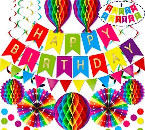 Premium Reusable Birthday Party Decorations - Birthday Decoration Set - Happy Birthday Banner,...