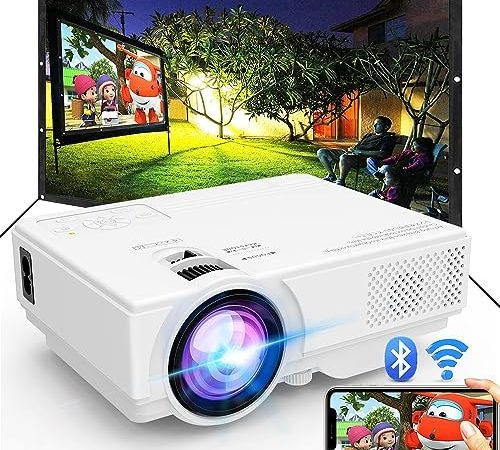 Projector with WiFi and Bluetooth, 2024 Upgrade Outdoor Projector, Mini Movie Projector Supports...