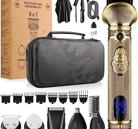 Qreeyx® Beard Trimmer Kit for Men - Professional 6 in 1 Hair Clipper Trimmer, Cordless Multi...