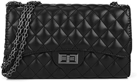 Quilted Crossbody Bags for Women Leather Ladies Shoulder Purses with Chain Strap Stylish Clutch...