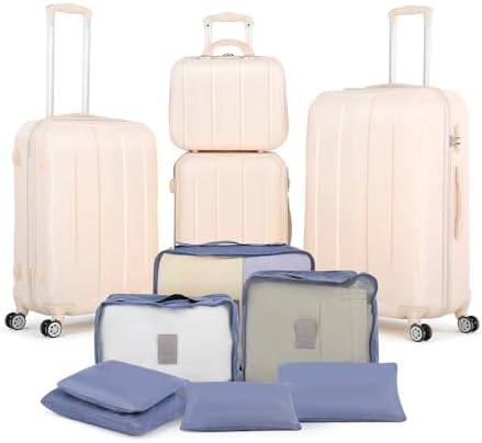 RELASIA Luggage Sets 4 Piece Sets Suitcase Set with 360-Degree Spinner Wheels ABS Durable Suitcase,...