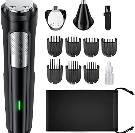 RICAF Beard Trimmer Hair Clipper for Men, 13 Piece Men’s Grooming Kit with Cordless Rechargeable...