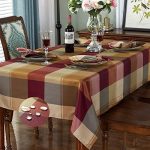Rectangle Tablecloth 60 x 84 Inch Checkered Table Cloths Spillproof Anti-Shrink Soft and Wrinkle...