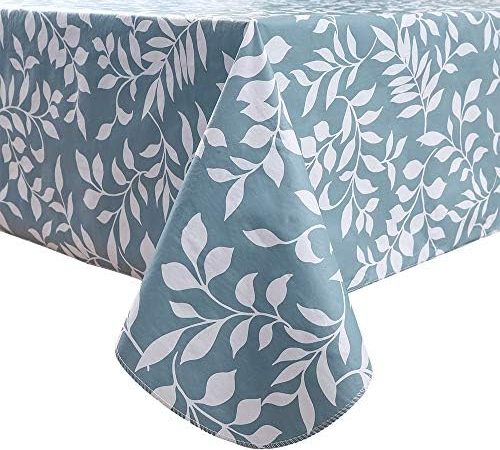 Rectangular Vinyl Tablecloth ,Heavy Duty 100 % Waterproof Oil-Proof Wipeable with bflannel Backing...