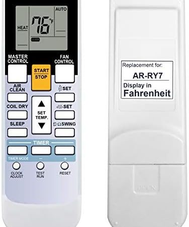 Replacement for Fujitsu Air Conditioner Remote Control Model Number AR-RY7 Works for ASU12RLQ...