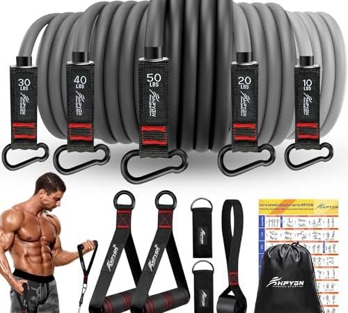 Resistance Bands, Exercise Bands with Handles, Fitness Bands, Workout Bands with Door Anchor and...