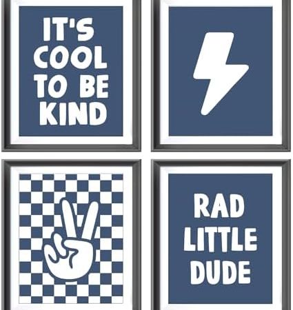 Retro Black Checkered Preppy Lightning Peace Hand Sign Poster Prints for Boy Teen Room Dorm...