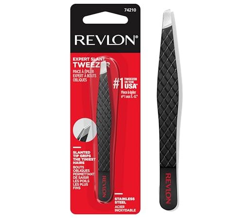 Revlon Expert Eyebrow Hair Removal Tweezer, Tweezers for Men, Women & Kids, Stainless Steel