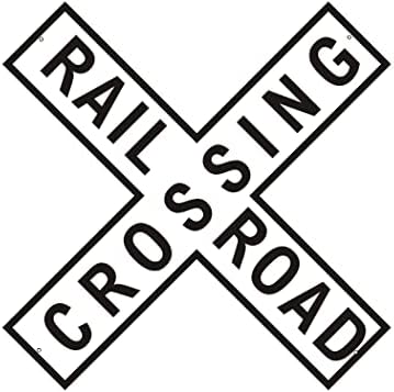 Rogue River Tactical Funny Metal Railroad Crossing XING Tin Sign, 12x12 Inch, Wall Décor
