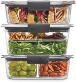 Rubbermaid Brilliance BPA Free Food Storage Containers with Lids, Airtight, for Lunch, Meal Prep,...