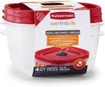 Rubbermaid Easy Find Lids 5-Cup Food Storage and Organization Containers and Lids, 2-Pack, Racer...