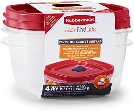 Rubbermaid Easy Find Lids 5-Cup Food Storage and Organization Containers and Lids, 2-Pack, Racer...