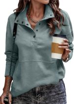 SHEWIN Womens Sweatshirt Casual Long Sleeve Lightweight Sweatshirts Button Loose Pullover Tops