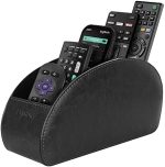 SITHON Remote Control Holder with 5 Compartments - PU Leather Remote Caddy Desktop Organizer Store...