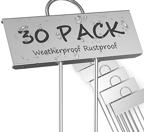 STARTOSTAR 30-Pack Metal Plant Labels Weatherproof Garden Markers,Height 10.6'', Label Area 3.5''X...