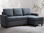 SUNLEI 79'' Convertible Sectional Sofa, L Shaped Couch Reversible Chaise Modern Linen Fabric for...