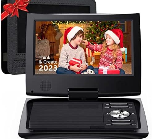 SUNPIN 11" Portable DVD Player for Car and Kids with 9.5 inch HD Swivel Screen, 5 Hour Rechargeable...