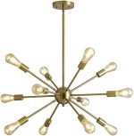 SUSVQLXG Sputnik Chandelier Light Fixture 8-12 Lights (Copper, 12-Light)