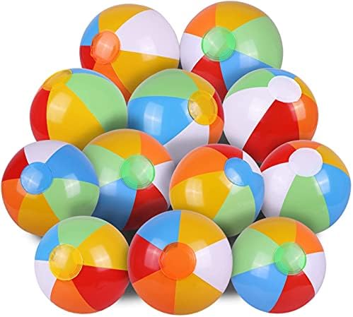 SYZ 12" Beach Balls Bulk - Inflatable Swimming Pool Toys for Kids Birthday Party Supplies Favors...