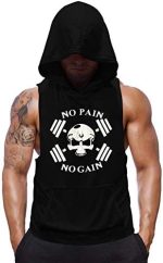 SZKANI Mens Skull Print Sleeveless Fitness Vest Bodybuilding Stringers Workout Tank Tops