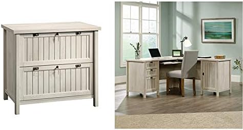 Sauder Costa Lateral File and L-Shaped Desk, Chalked Chestnut Finish