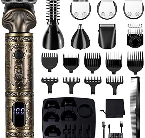 Scttomon Beard Trimmer Kit Professional Hair Clipper Trimmer Zero Gapped T-Blade Trimmer Electric...
