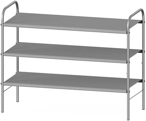 Simple Houseware 3-Tier Shoe Rack Storage Organizer, Grey