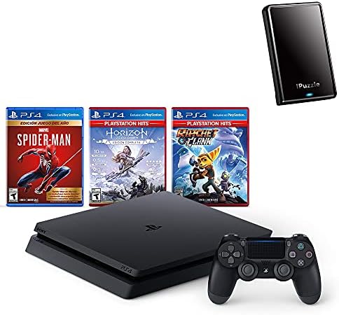 Sony Playstation 4 Console 1TB - with 1 DualShock Wireless Controller, 3 Games (Spider-Man, Horizon...