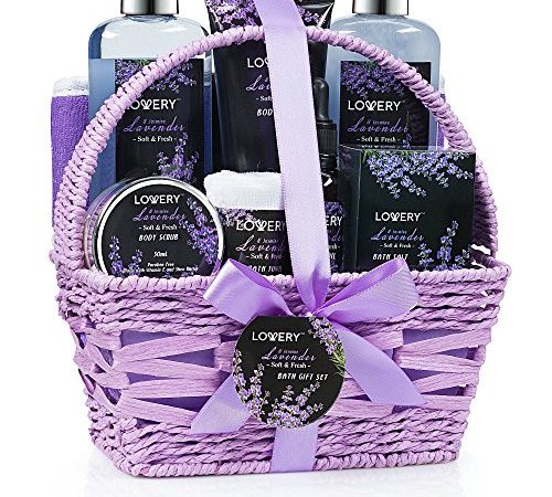 Spa Gift Basket, Luxury 9pc Bath & Body Set For Women & Men, Lavender & Jasmine Scent With Shower...