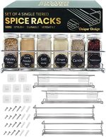Spice Racks Organizer For Cabinet Door Mount, Wall Mounted: Unique Racks Design to Secure Jars - Set...