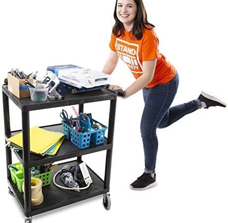Stand Steady Tubstr 3 Flat Shelf Printer Cart, Compact and Heavy-Duty Utility Storage - Supports up...