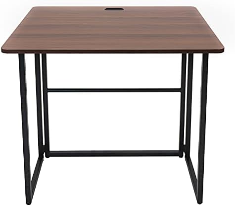Stand Up Desk Store Portable Folding Desk with Carry Handle (Black Frame/Dark Maple Top, 31" Wide)