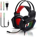 Stereo Gaming Headset for PC PS4 Xbox One Controller Over Ear Headphones with Noise Cancelling Mic...