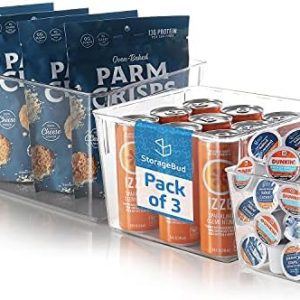 StorageBud Pantry Organization And Storage - 1 Pack Refrigerator Organizer Bins - Stackable Clear...