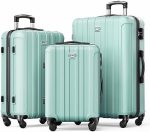 Strenforce 3 Piece Set Suitcase Spinner Wheels ABS Lightweight Luggage Sets with TSA Lock, mint...