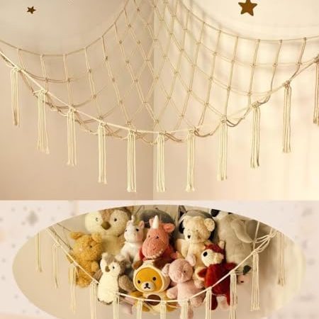 Stuffed Animal Storage Hammock or Net - Large Toy Hammock Net for Stuffed Animals Corner -Cute...