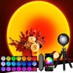 Sunset Lamp Projector with APP Control Multicolor Changing Led Lights for Room, 360 Degree Rotation...