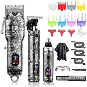 Suttik Hair Clippers for Men Beard Trimmer Nose Hair Trimmer Set of 3, Professional Cordless Barber...