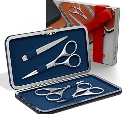 Suvorna Premium Beard & Mustache Scissors Set/Kit with Beard scissors for men - Grooming Scissors...
