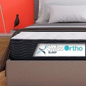Swiss Ortho Sleep, 10" Inch Memory Foam and Innerspring Hybrid Medium-Firm Plush...