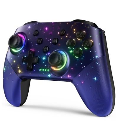 Switch Controller, LED Star Wireless Pro Controller Compatible with Switch/Lite/OLED, Multi-Platform...