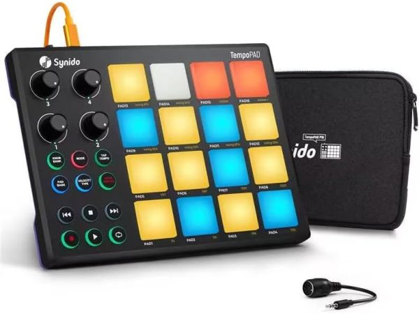 Synido MIDI Pad Controller Beat Maker Machine for Music Production, TempoPAD Portable USB MIDI Beat...