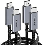Syntech 4K HDMI Cable 10ft (2-Pack), High Speed 18Gbps HDMI 2.0 Cable, 4K@60Hz HDR, 3D, 2160P,...