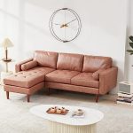 Tbfit 80"W Sectional Sofa Couch, L Shaped Couch with Reversible Chaise, Mid Century Modern Faux...