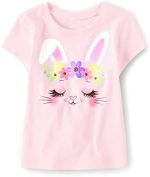 The Children's Place baby girls Bunny Graphic Short Sleeve T Shirt
