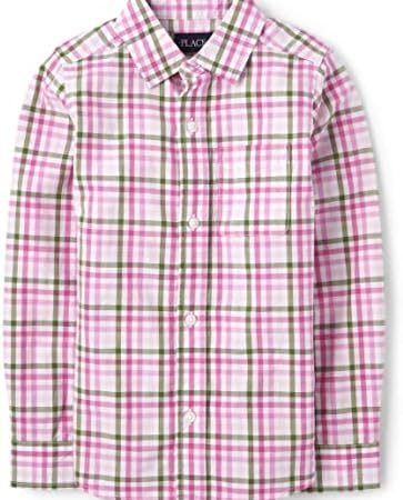 The Children's Place boys Dad And Me Poplin Button Up Long Sleeve Shirt